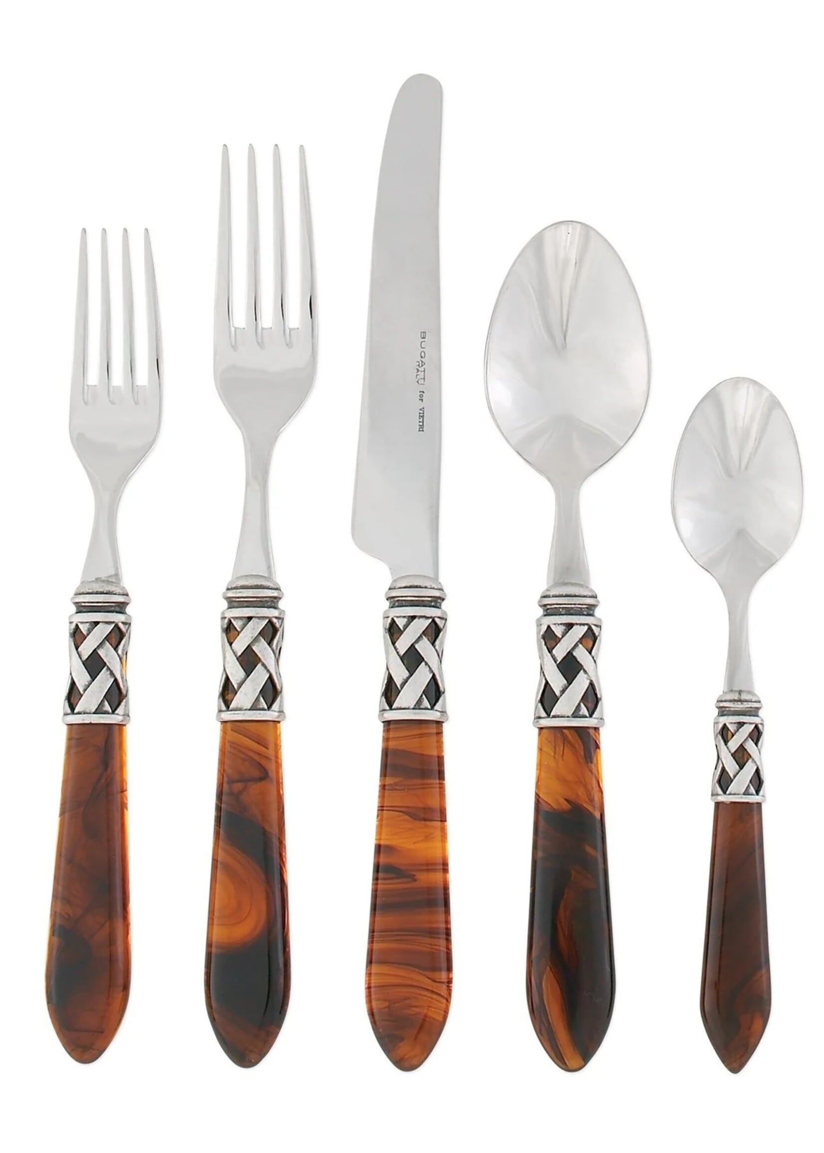 Vietri Aladdin Antique Tortoise Shell 5 pc Place Setting
