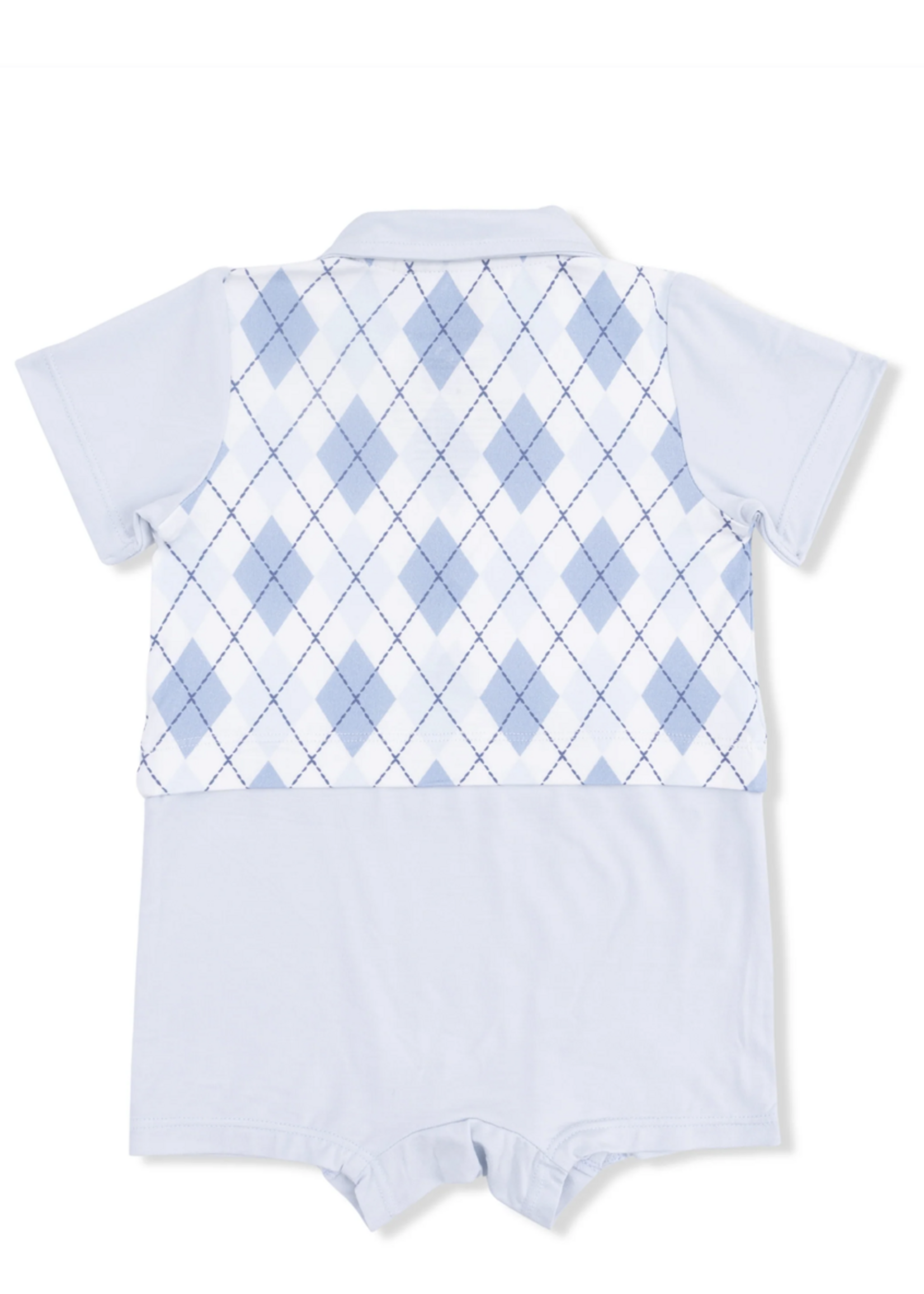Angel Dear Short Playsuit - Blue Argyle