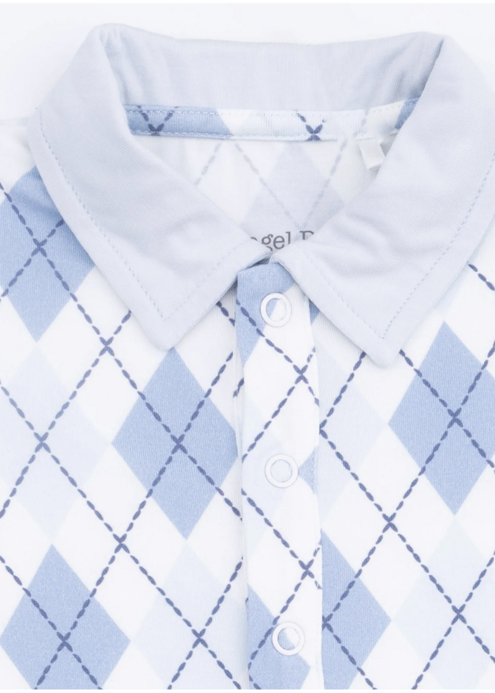 Angel Dear Short Playsuit - Blue Argyle