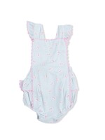 Angel Dear Ric Rac Ruffle Sunsuit - Tiny Cherry Stripe
