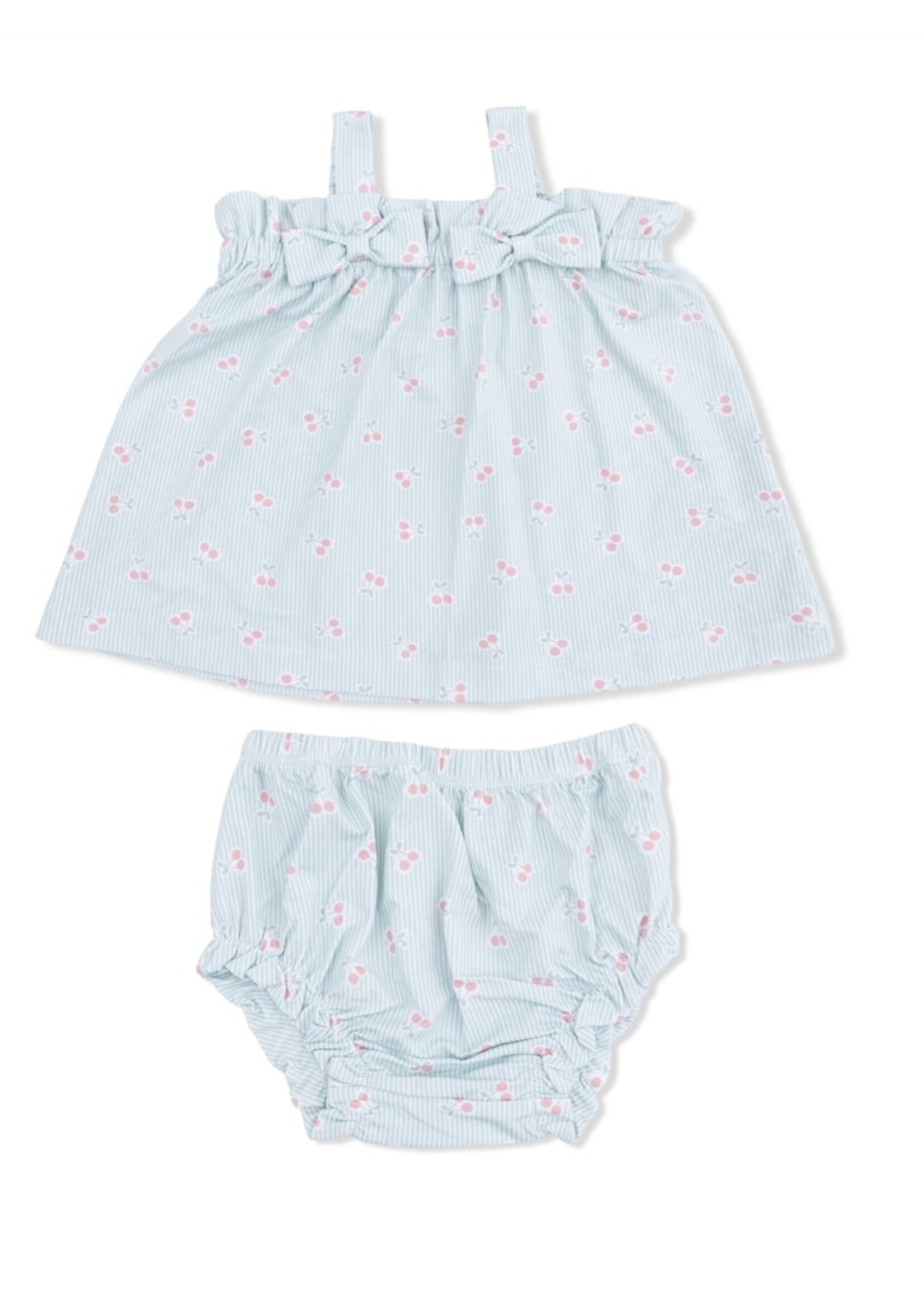 Angel Dear Top with Bloomer -Tiny  Cherry Stripe
