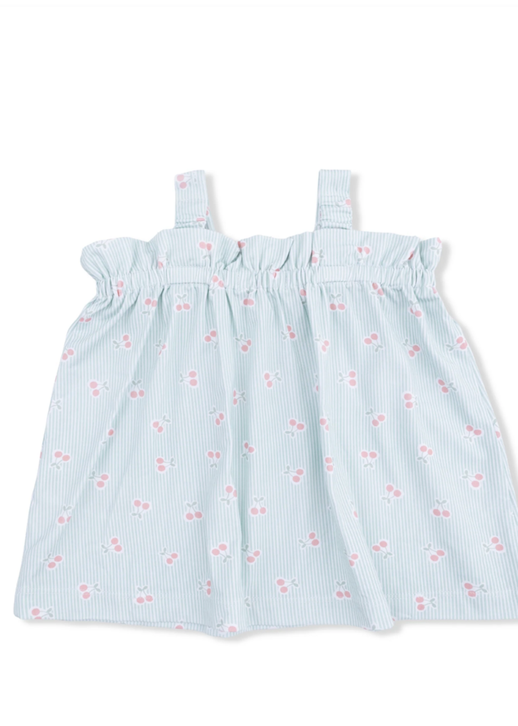 Angel Dear Top with Bloomer -Tiny  Cherry Stripe
