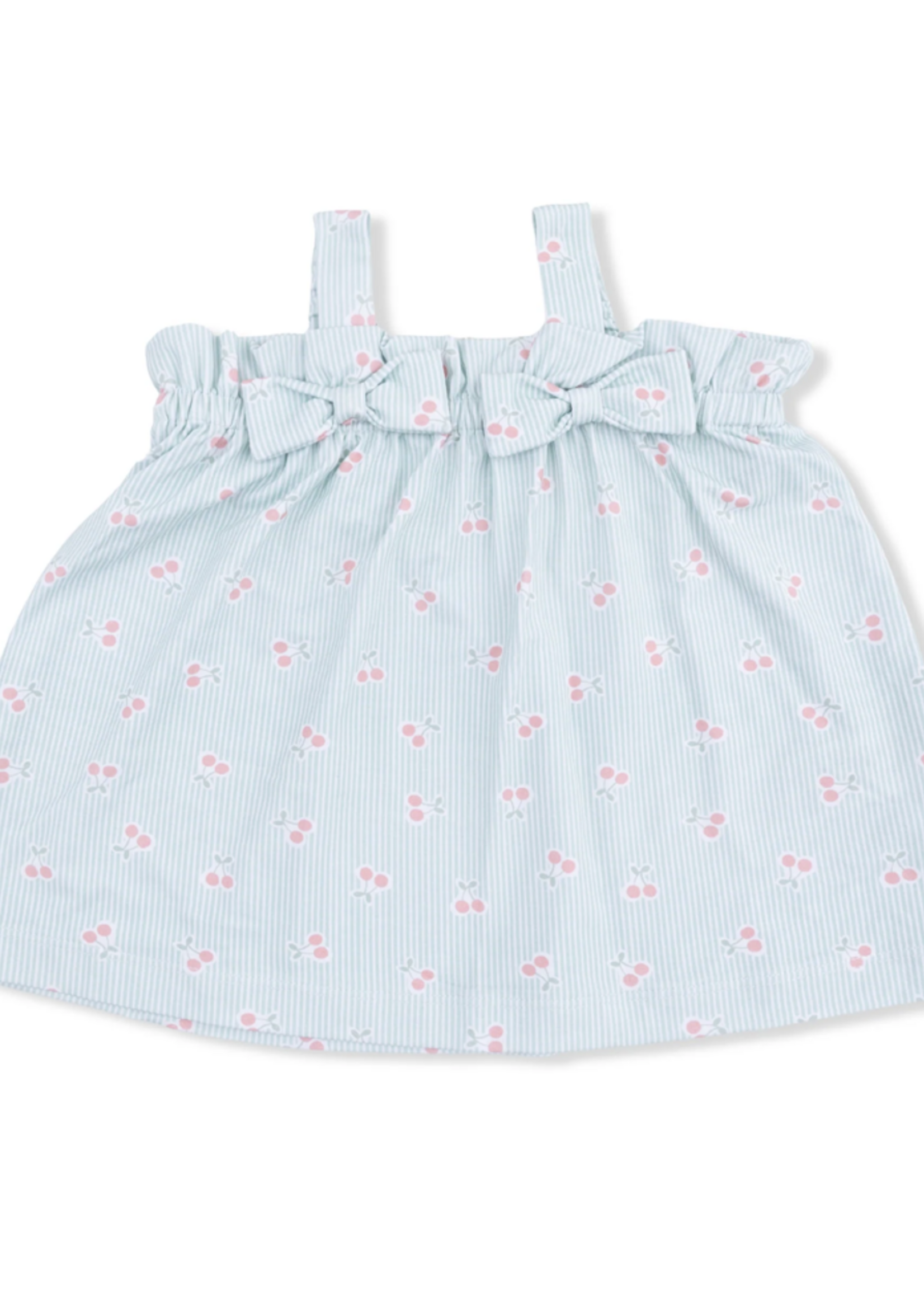 Angel Dear Top with Bloomer -Tiny  Cherry Stripe