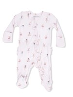 Angel Dear 2 Way Ruffle Front Zipper Footie - Petite Ballet