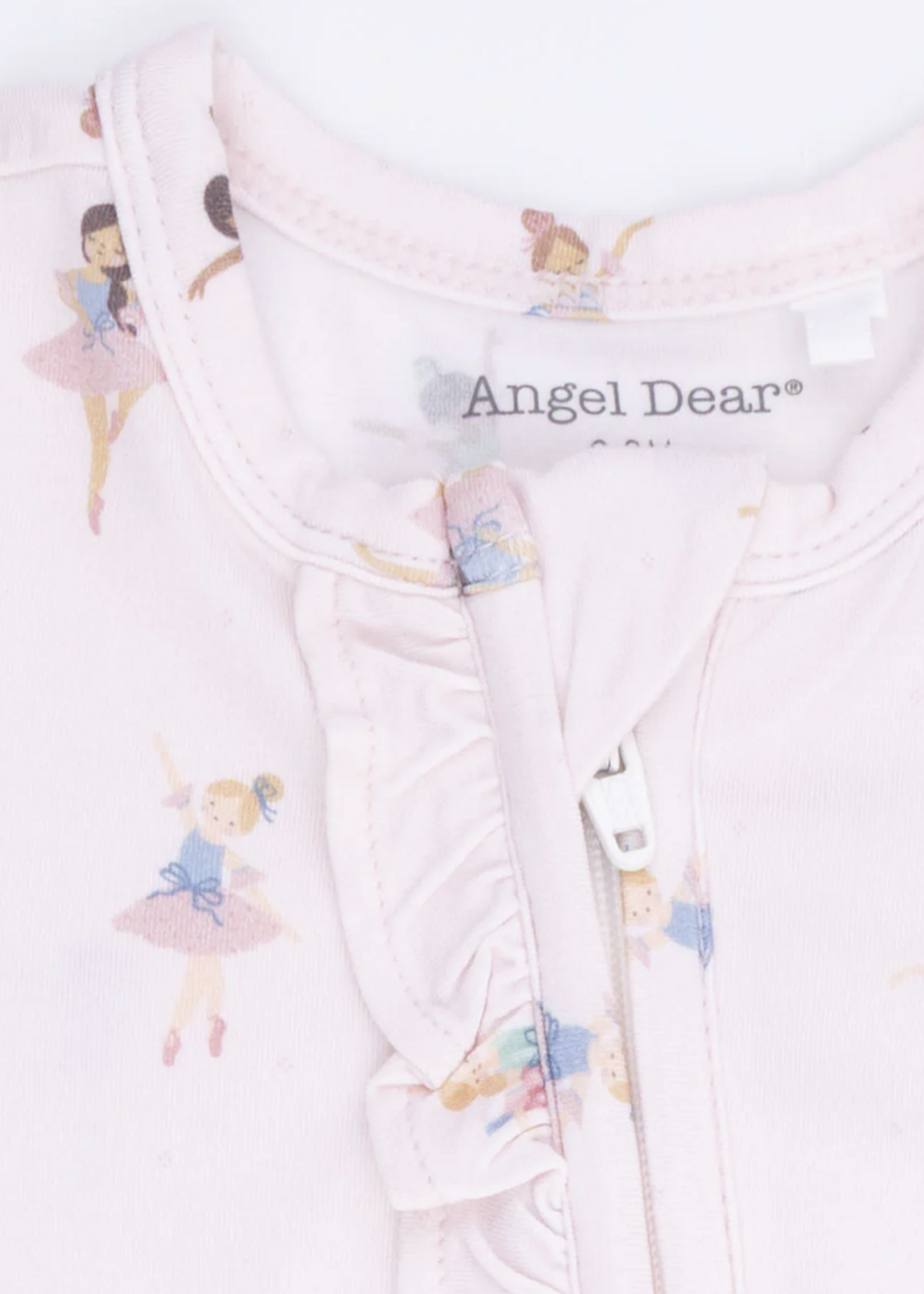 Angel Dear 2 Way Ruffle Front Zipper Footie - Petite Ballet