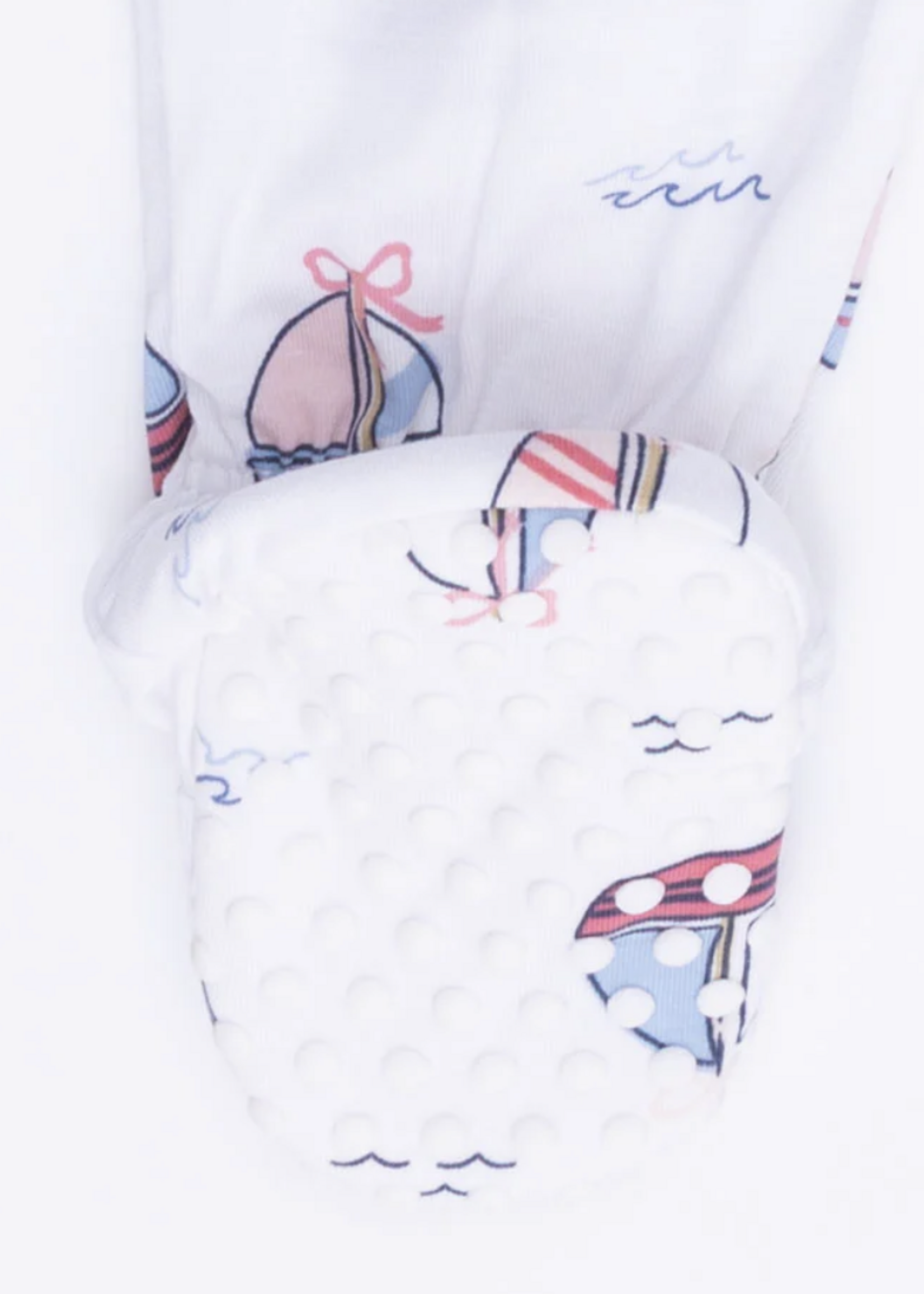 Angel Dear Ruffle Back Zipper Footie - Bubbly Sailboats