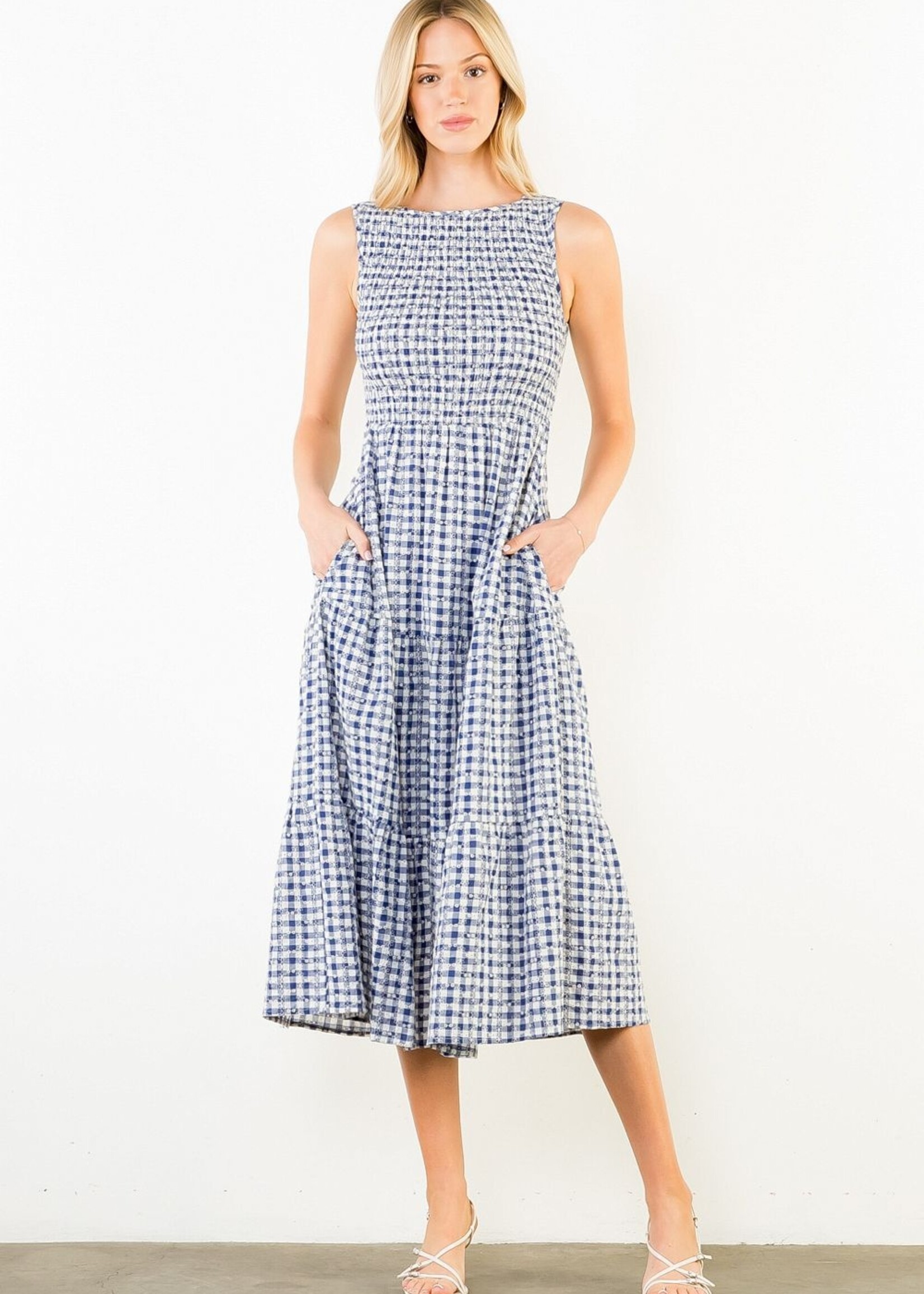 THML Sleeveless Gingham Dress