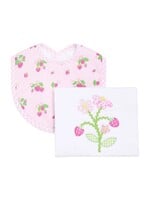 3 Marthas Strawberry Bib & Burp Set