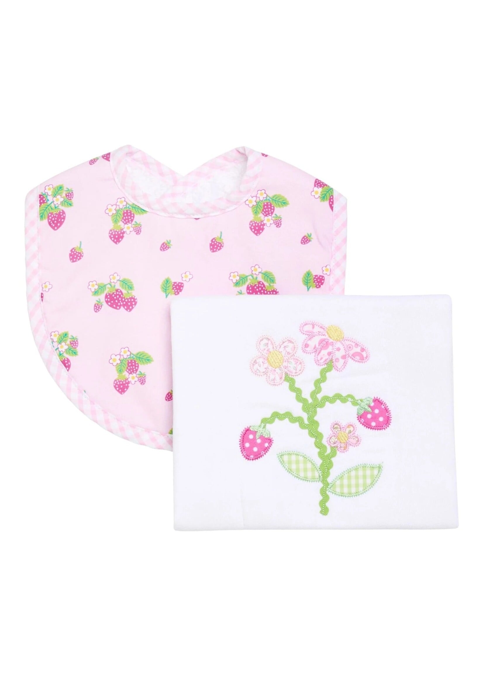 3 Marthas Strawberry Bib & Burp Set