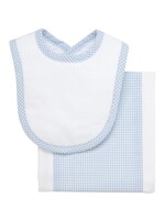 3 Marthas Burp Pad & Bib Blue Check