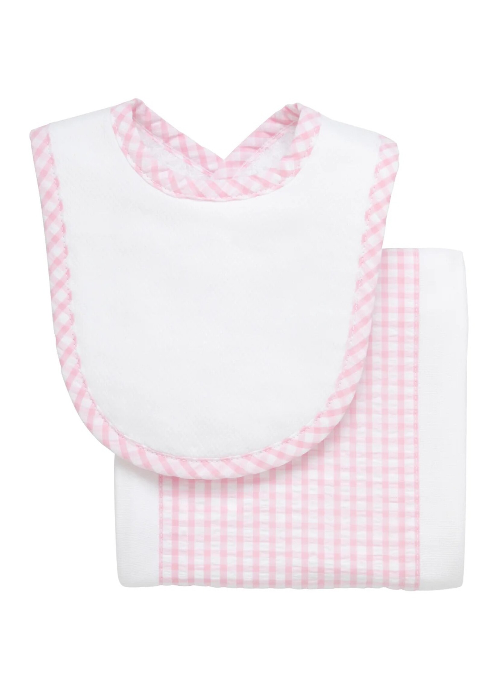 3 Marthas Burp Pad & Bib Pink Check