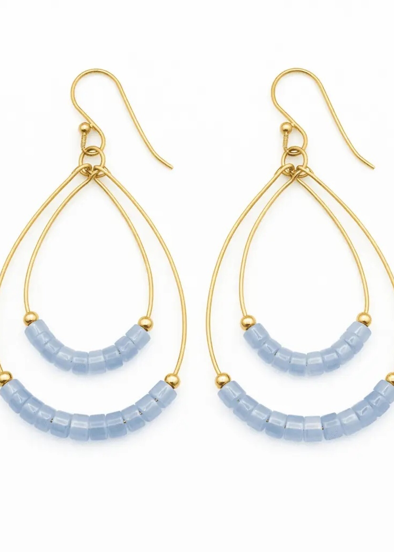 erin gray Heishi Ella Cate Aquamarine Earring