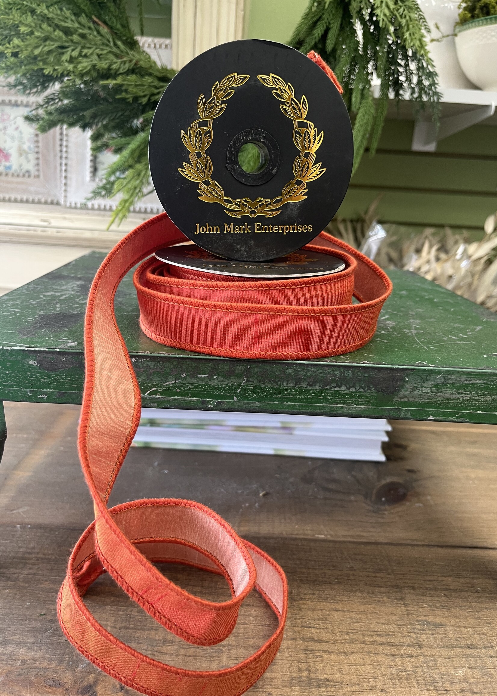 JME John Mark Enterprises Dupioni Orange Ribbon 1" x 10 yd