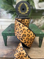 John Mark Enterprises Dupioni Leopard Pattern Ribbon4" x 10 yd