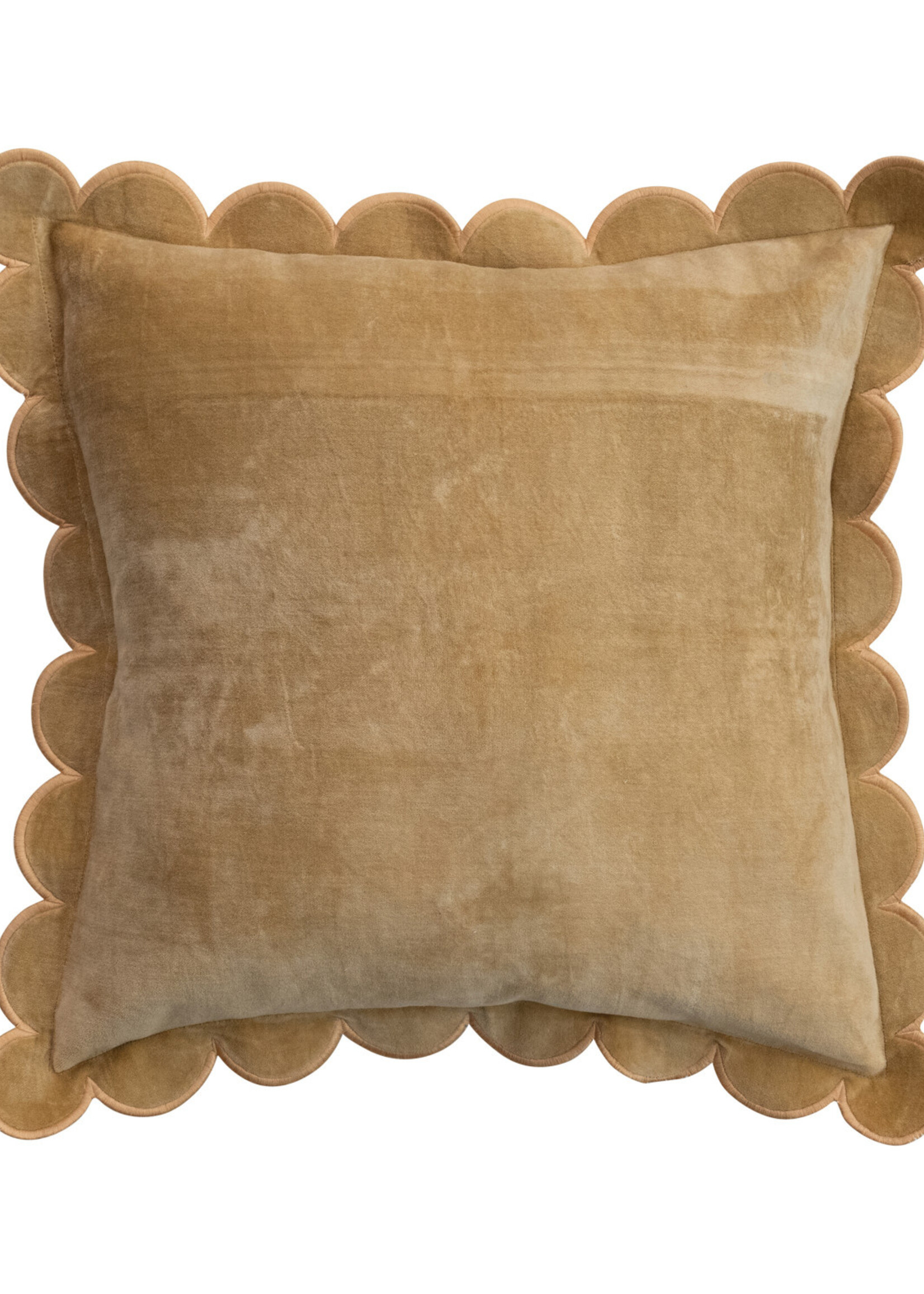 Creative Co-op Velvet Scallop Edge Pillow