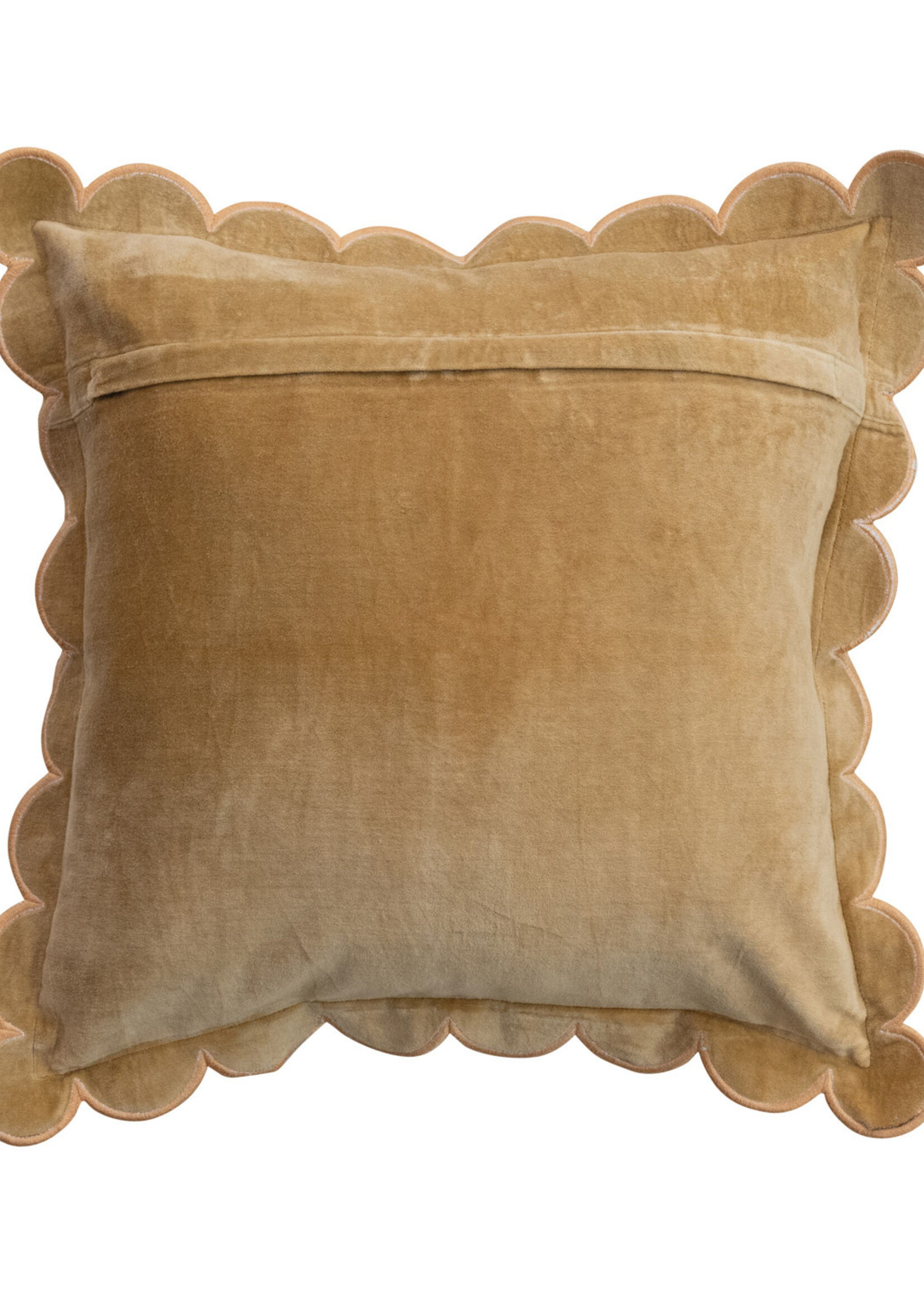 Creative Co-op Velvet Scallop Edge Pillow