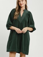 Umgee Umgee Hunter Green Corduroy Mini Dress