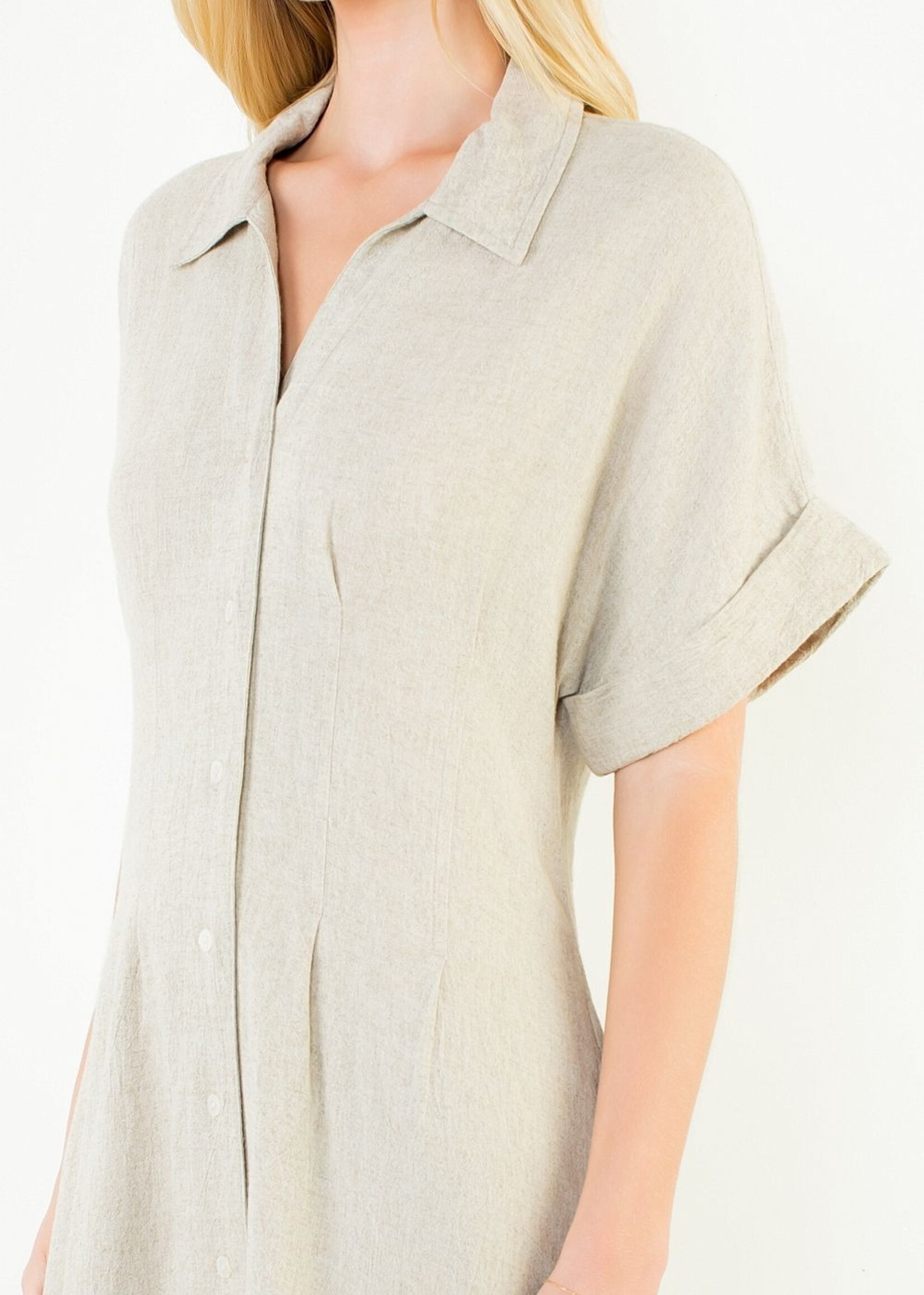 THML THML Short Sleeve Linen/Cotton Dress