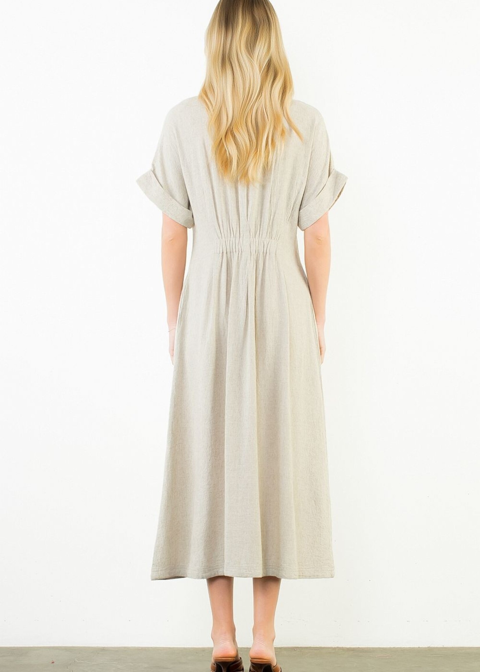 THML THML Short Sleeve Linen/Cotton Dress