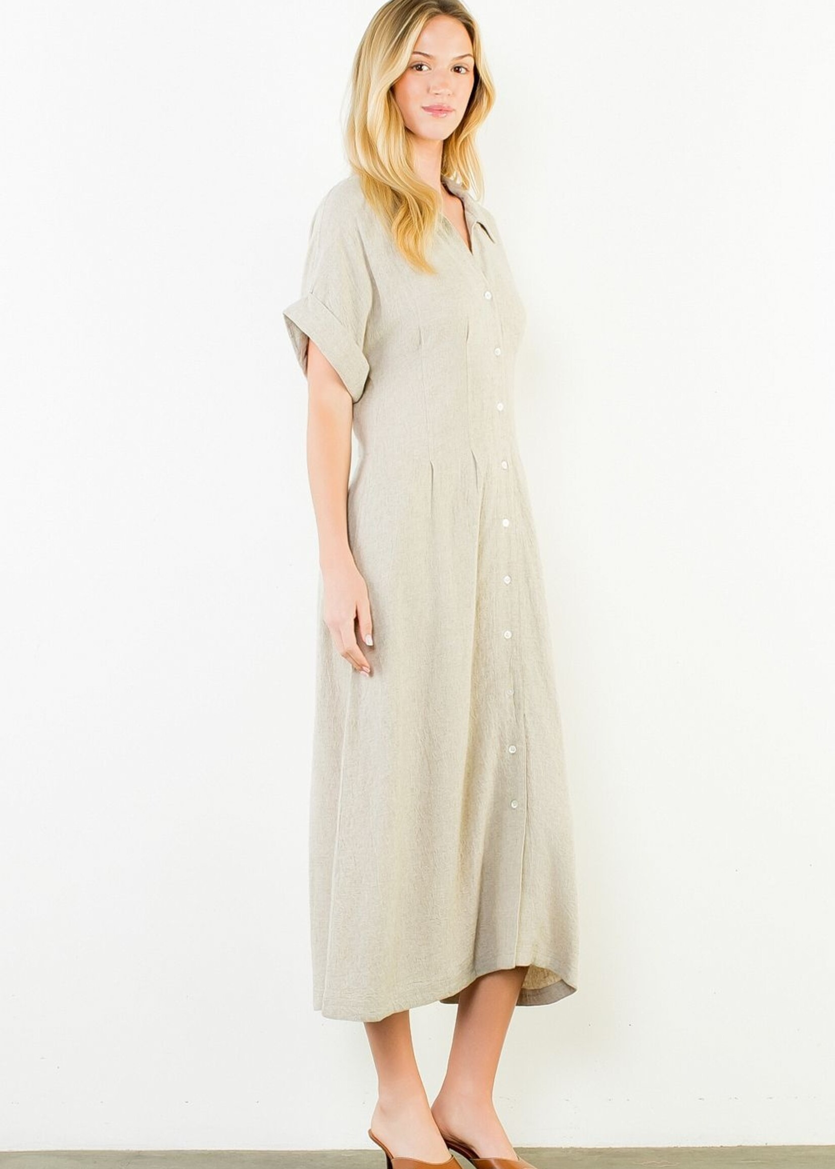 THML THML Short Sleeve Linen/Cotton Dress