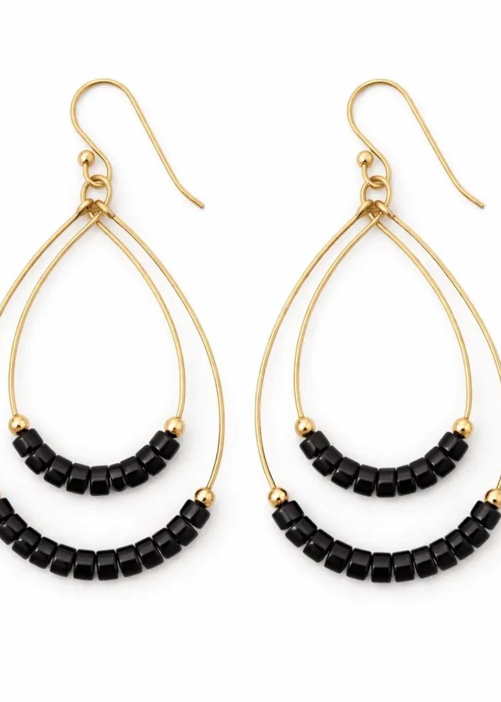 erin gray Heishi Ella Cate Black Earring