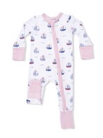 Angel Dear Convertible Romper - Bubbly Sailboats Pink