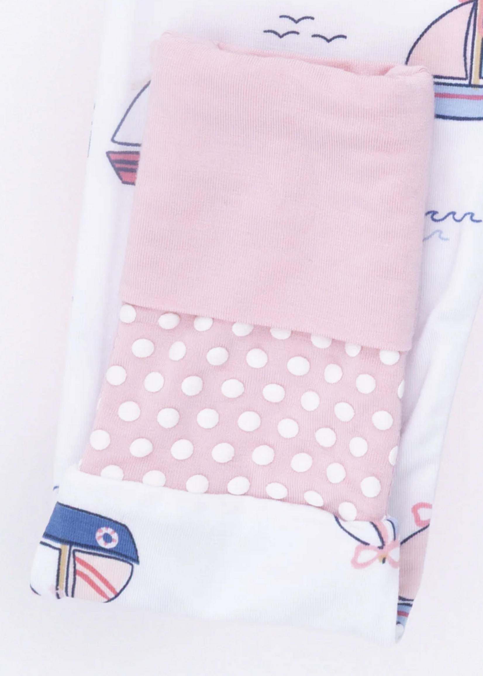 Angel Dear Convertible Romper - Bubbly Sailboats Pink