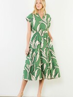 THML V-Neck Collared Pattern Dress