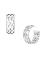 Natalie Wood Designs Graceful Mini Hoop Earrings Silver