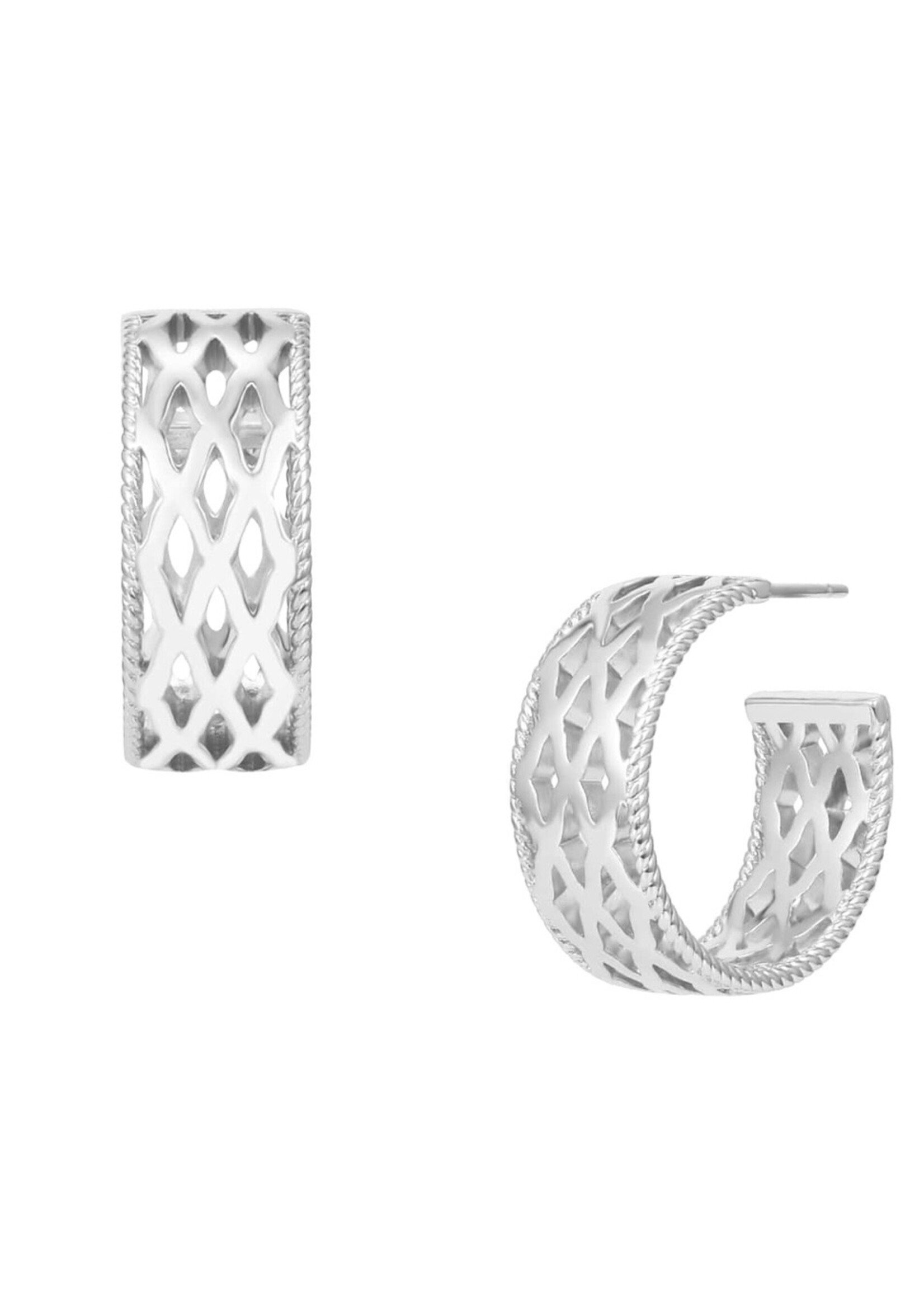 Natalie Wood Designs Graceful Mini Hoop Earrings Silver