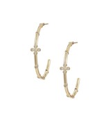 Natalie Wood Designs Legacy Cross Hoop Earrings Gold