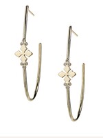 Natalie Wood Designs Believer Cross Hoop Earrings Gold