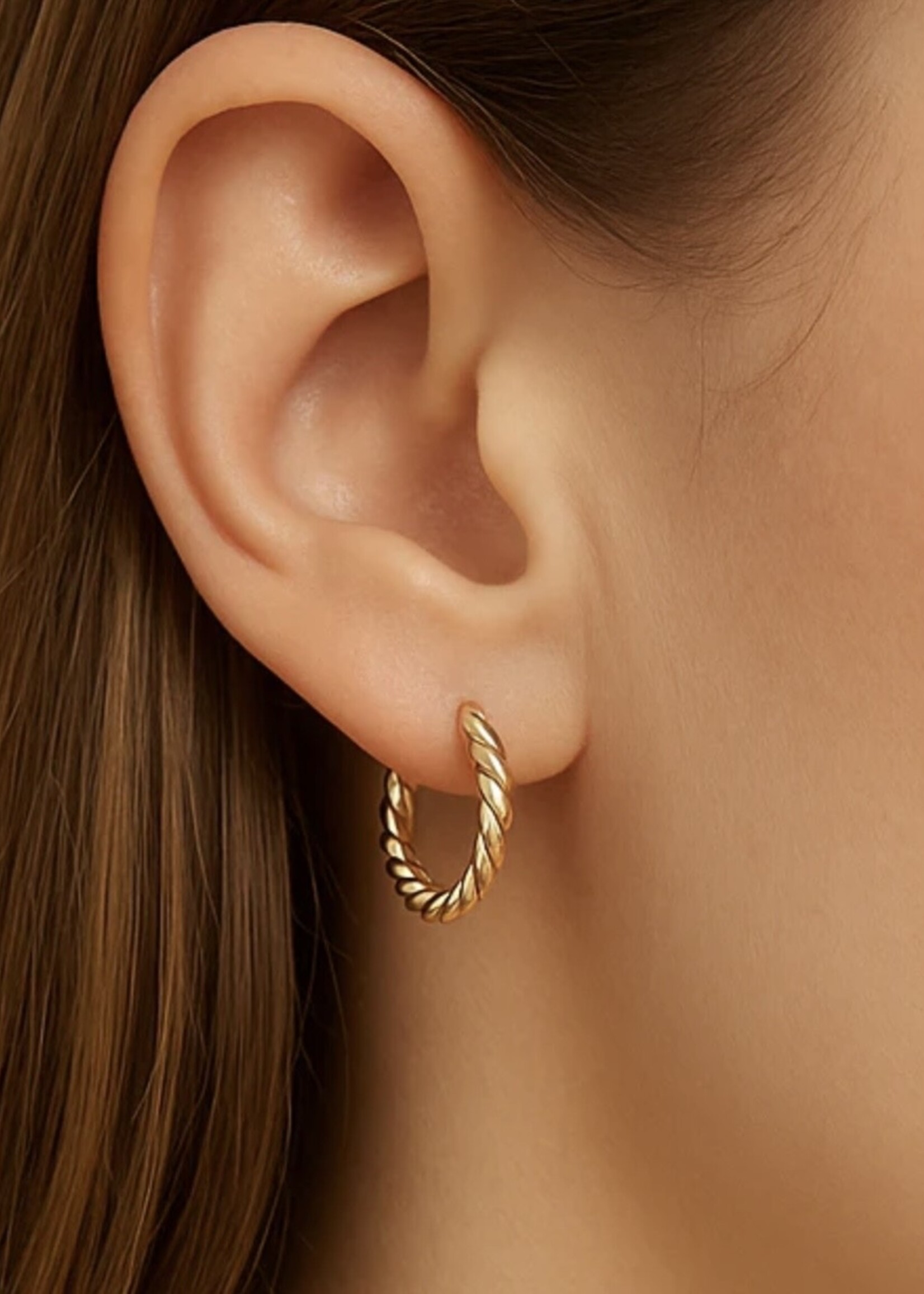 Natalie Wood Designs She's Spicy Huggie Earrings Gold