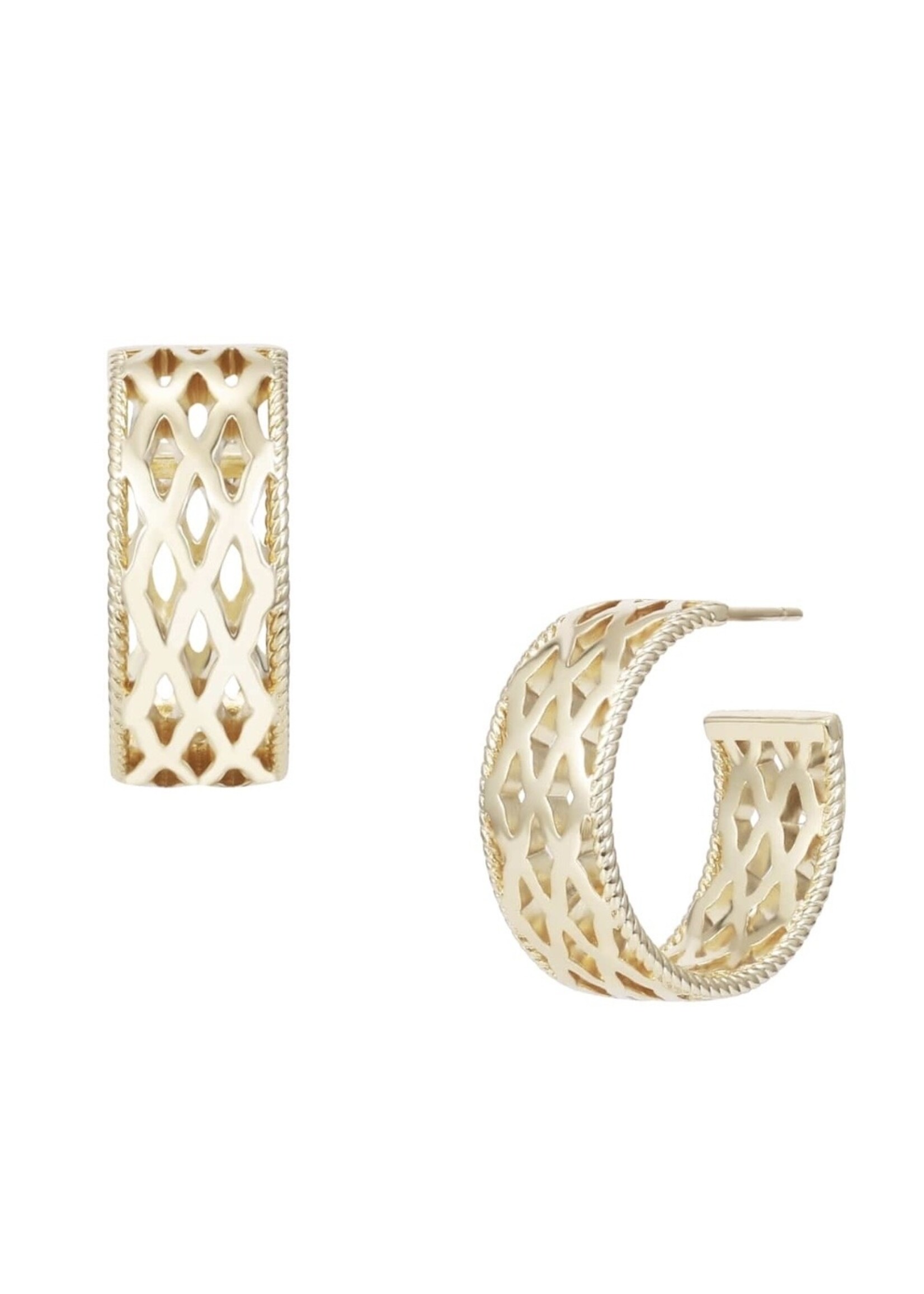 Natalie Wood Designs Graceful Mini Hoop Earrings Gold