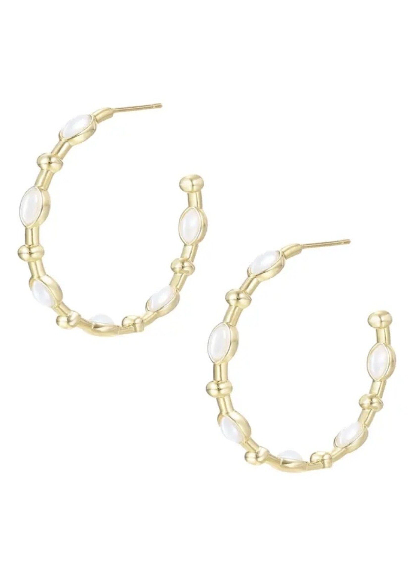 Natalie Wood Designs Solaris Hoop Earrings Pearl
