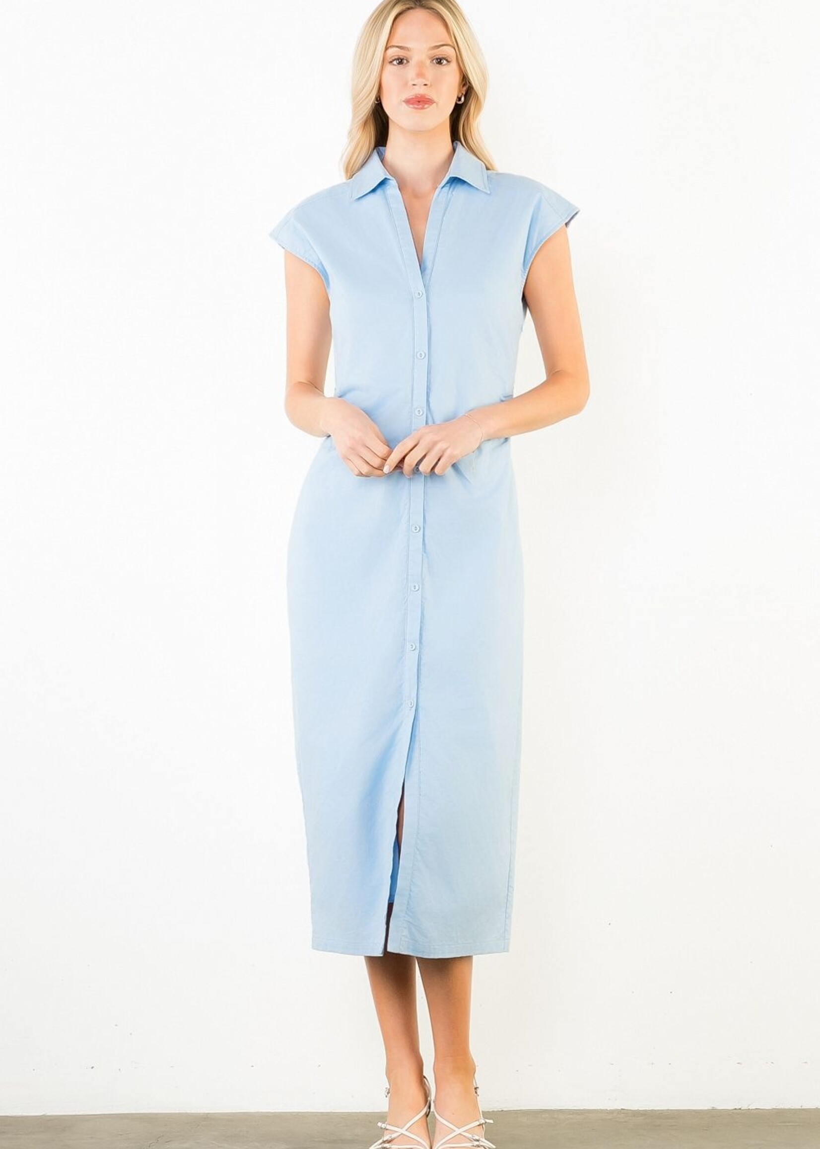 THML Blue Button Down Dress