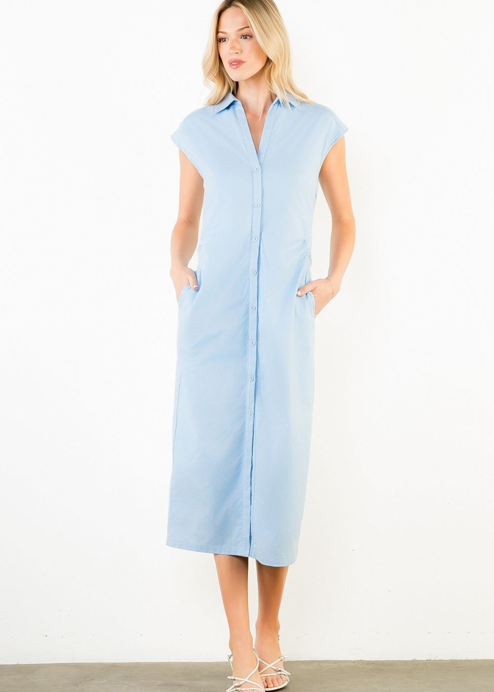 THML Blue Button Down Dress