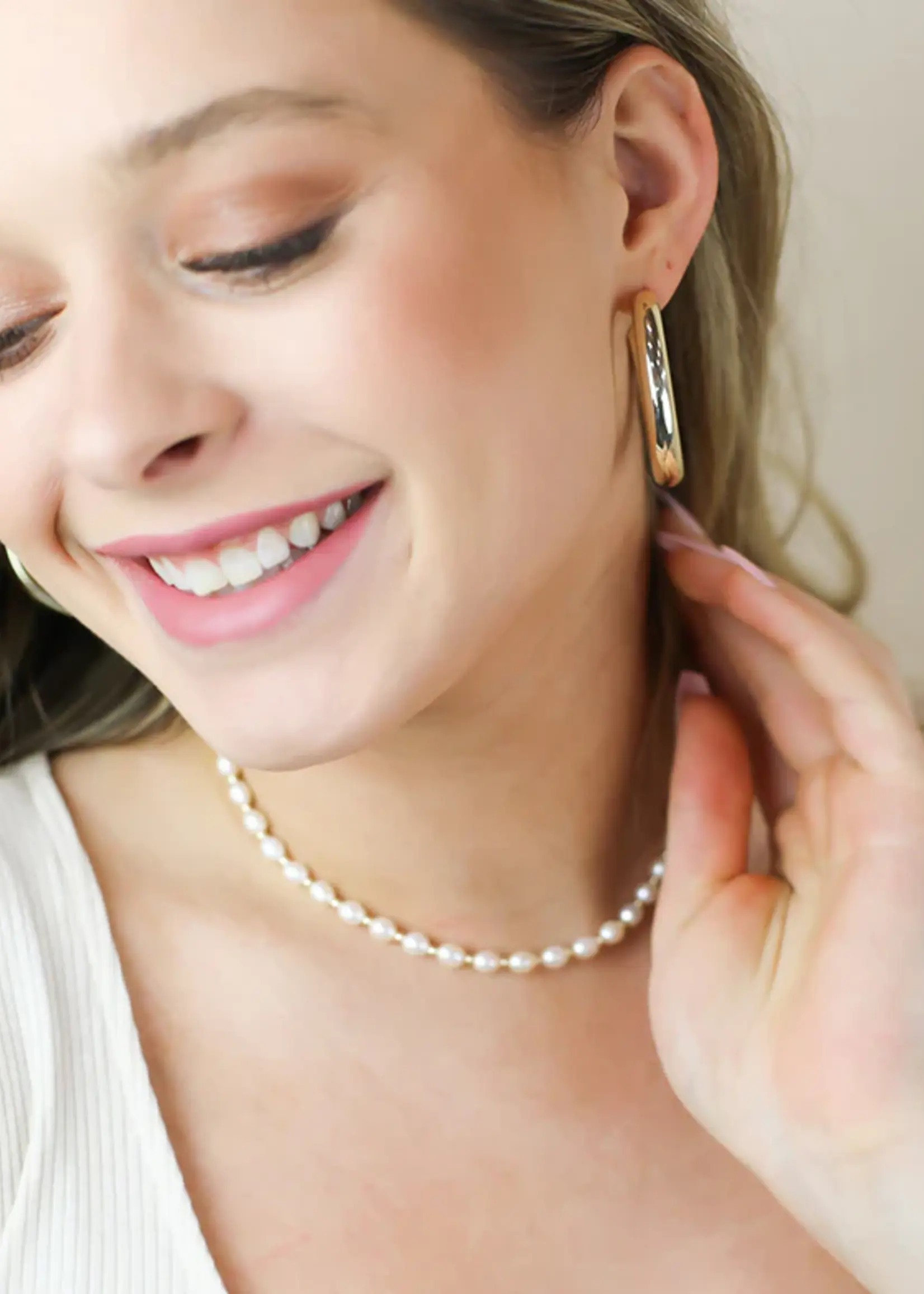 Natalie Wood Designs Pearl Layering Necklace Gold