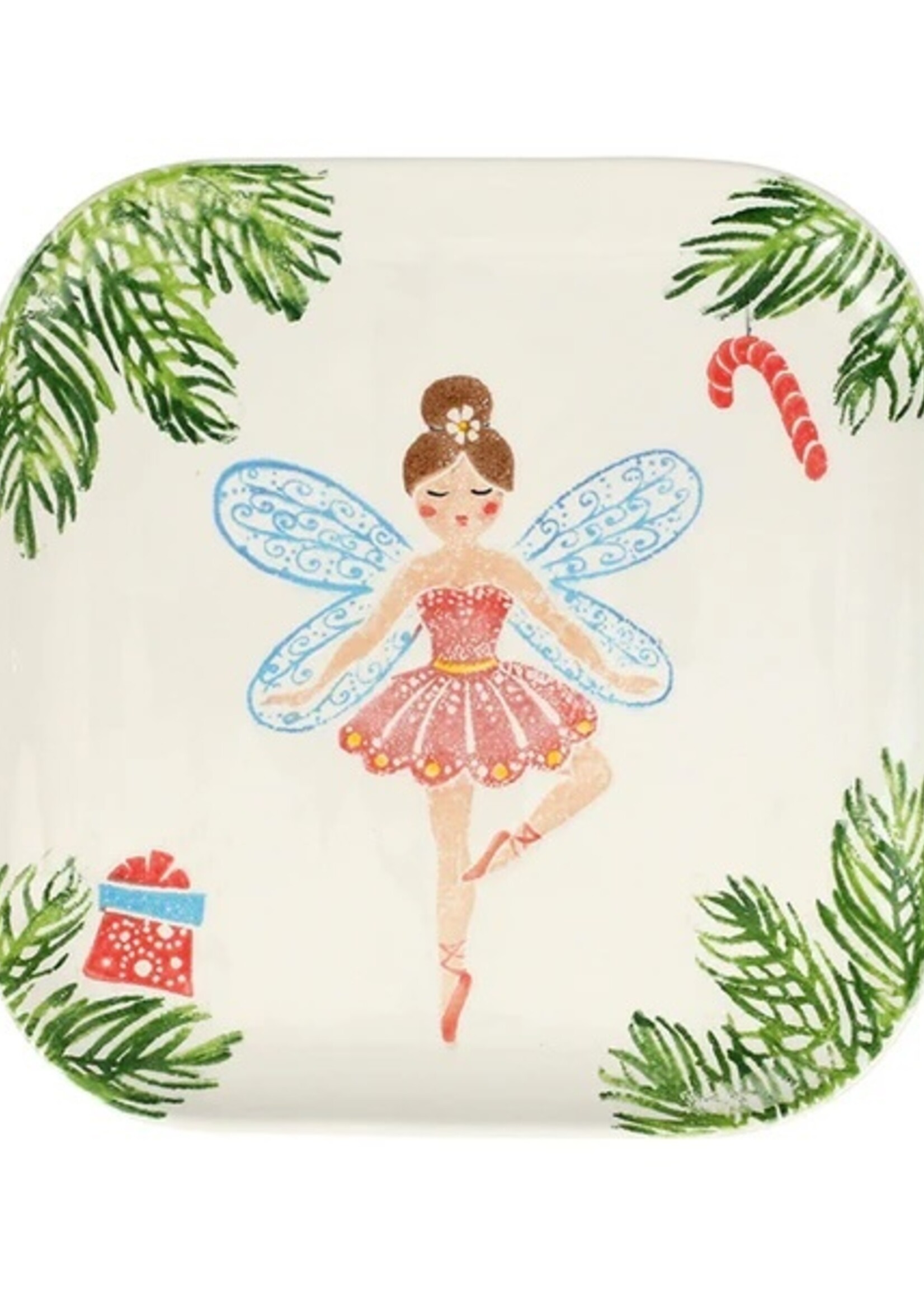 Vietri Nutcracker Sugar Plum Fairy Square Platter