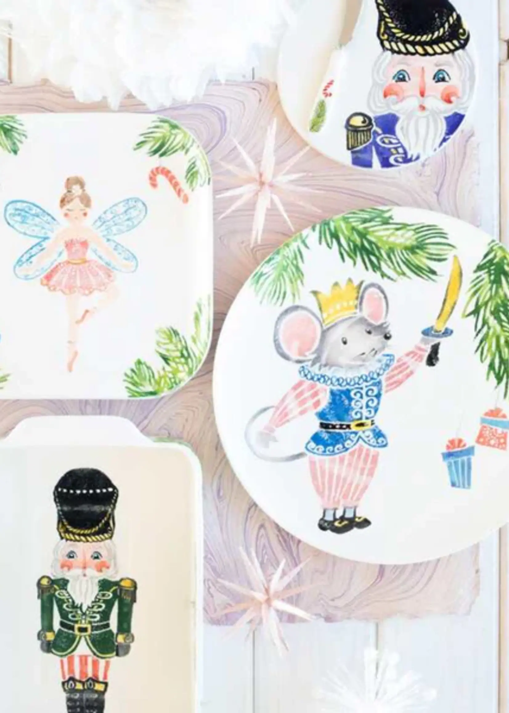 Vietri Nutcracker Sugar Plum Fairy Square Platter