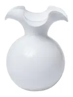Vietri Hibiscus Glass White Medium Fluted Vase