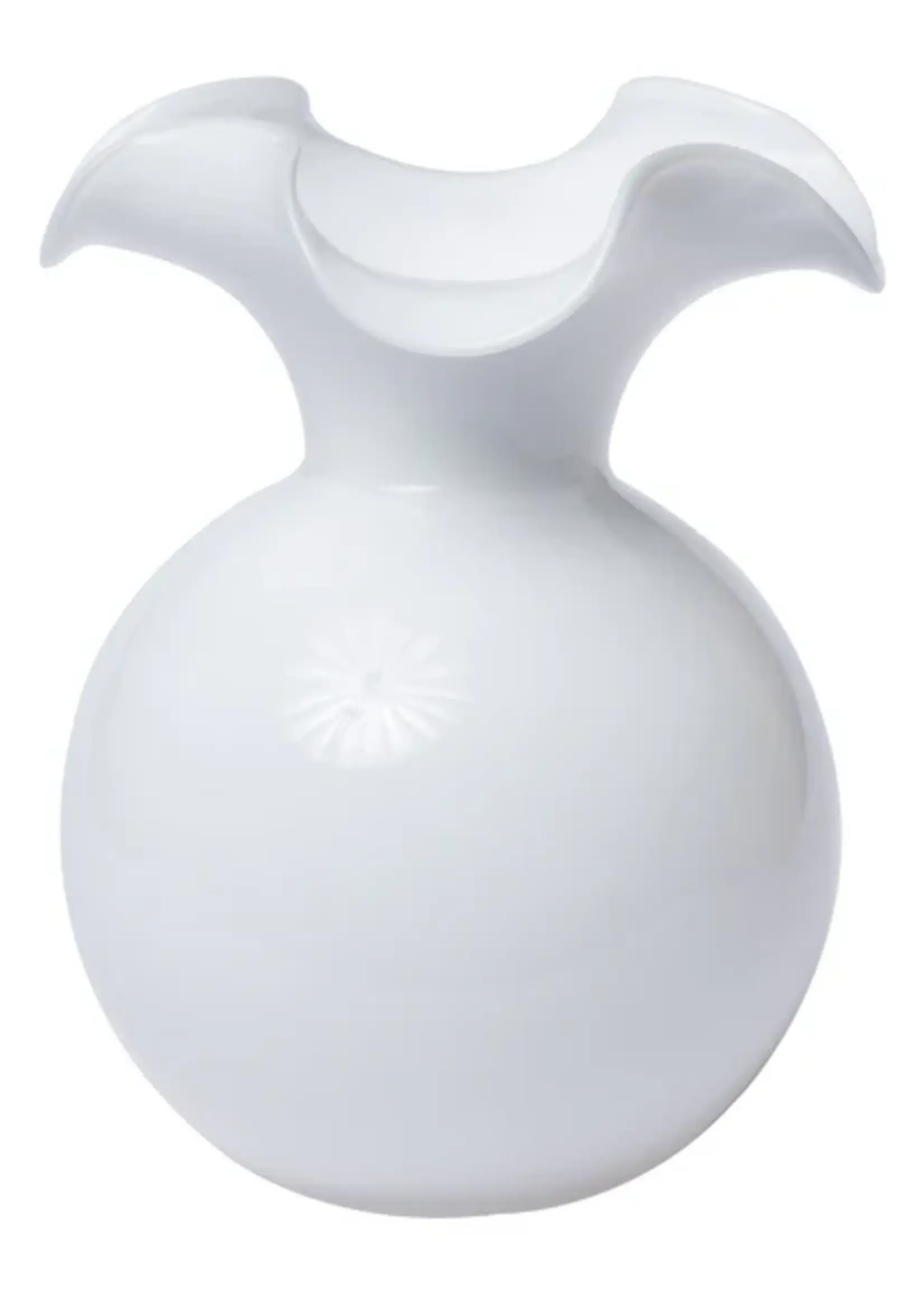 Vietri Hibiscus Glass White Medium Fluted Vase