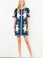 THML Short Sleeve Floral Embroidery Detail Dress