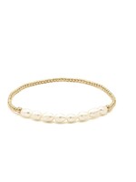 erin gray Petite Row Rice Pearl Bracelet w/14K GF Breads - 6.5"