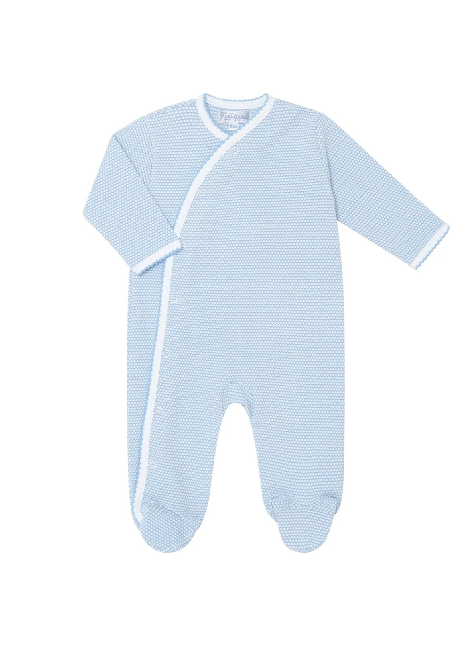 Nellapima Blue Bubble Crossover Footie 0-3 Months