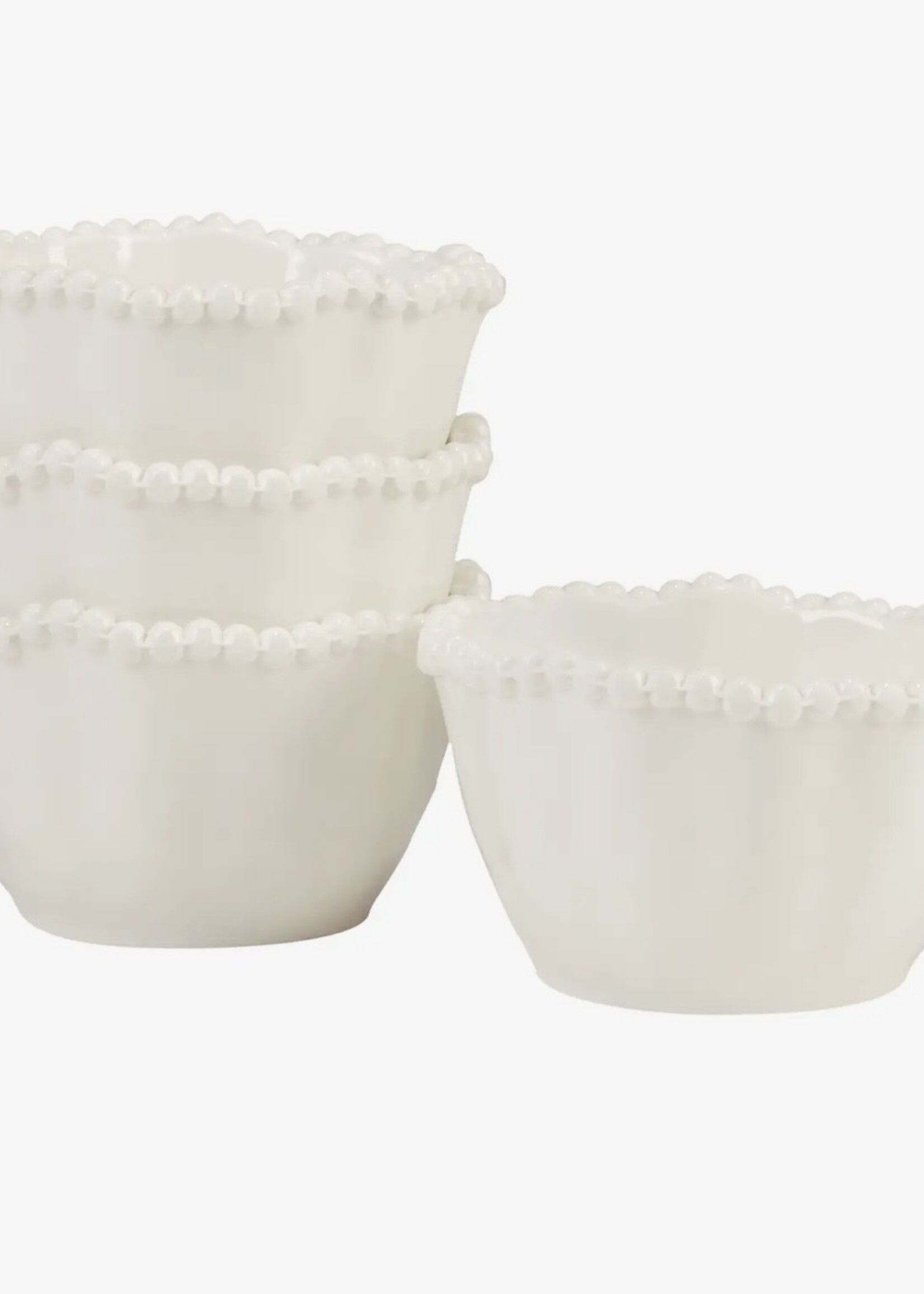 certified international Perlette Cream Dipping Bowls set of 4