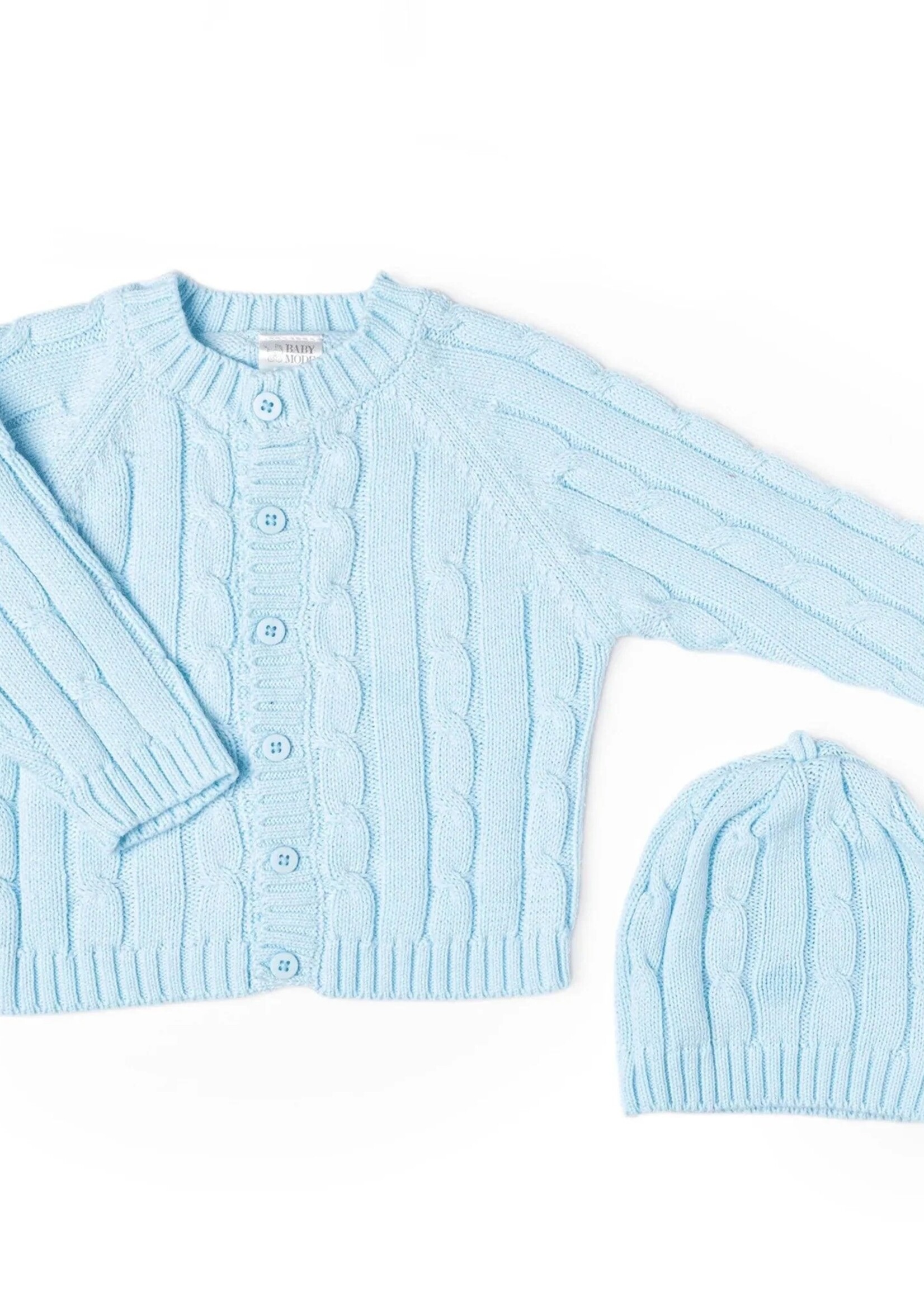 rose textiles Boxed Cardigan & Hat Gift Set - blue