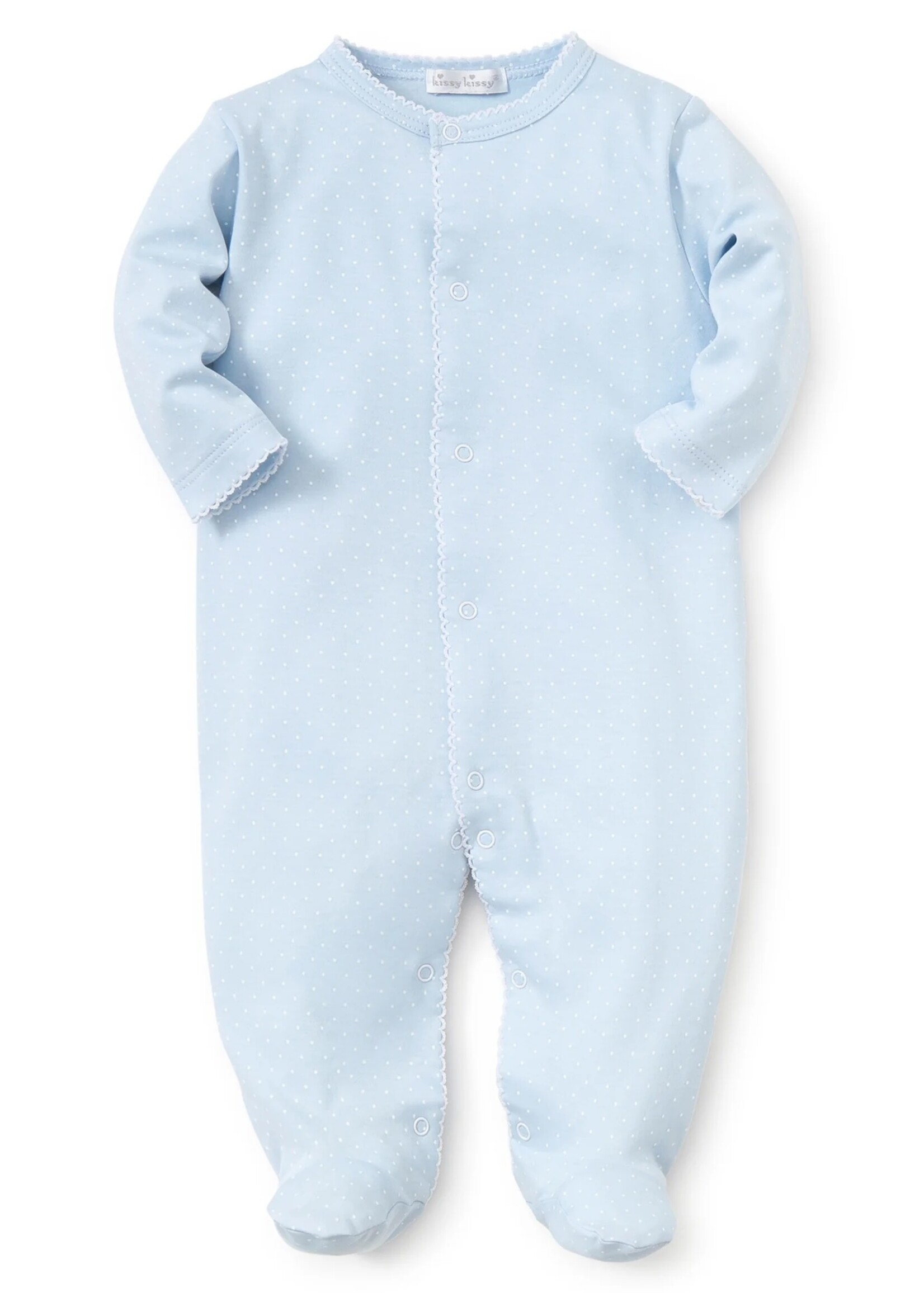 Kissy Kissy Blue/White Kissy Basics Footie NEW 3-6M