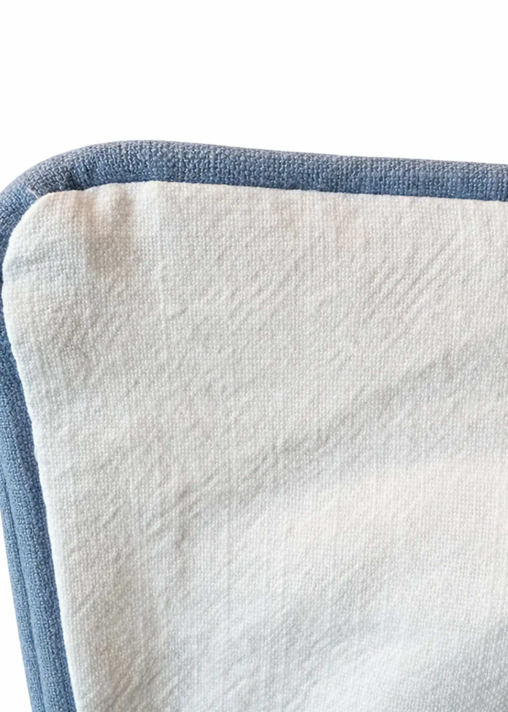 Levi and Lane Blanks Blue Piped Monogrammed Pillow