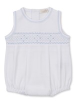 Kissy Kissy White/Blue Bubble w/Hand Smocking